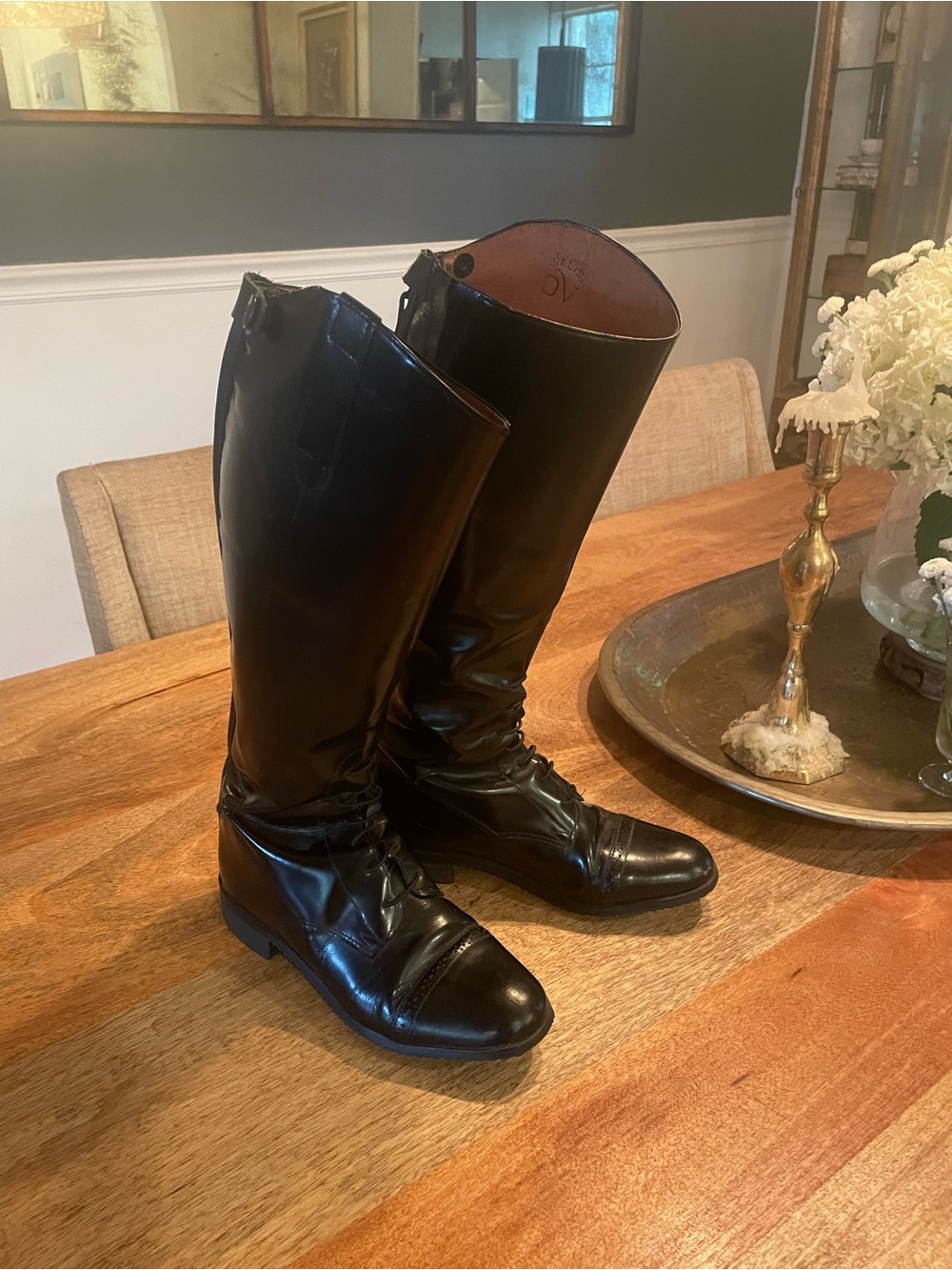Amazonas Black Leather Tall Riding Boots